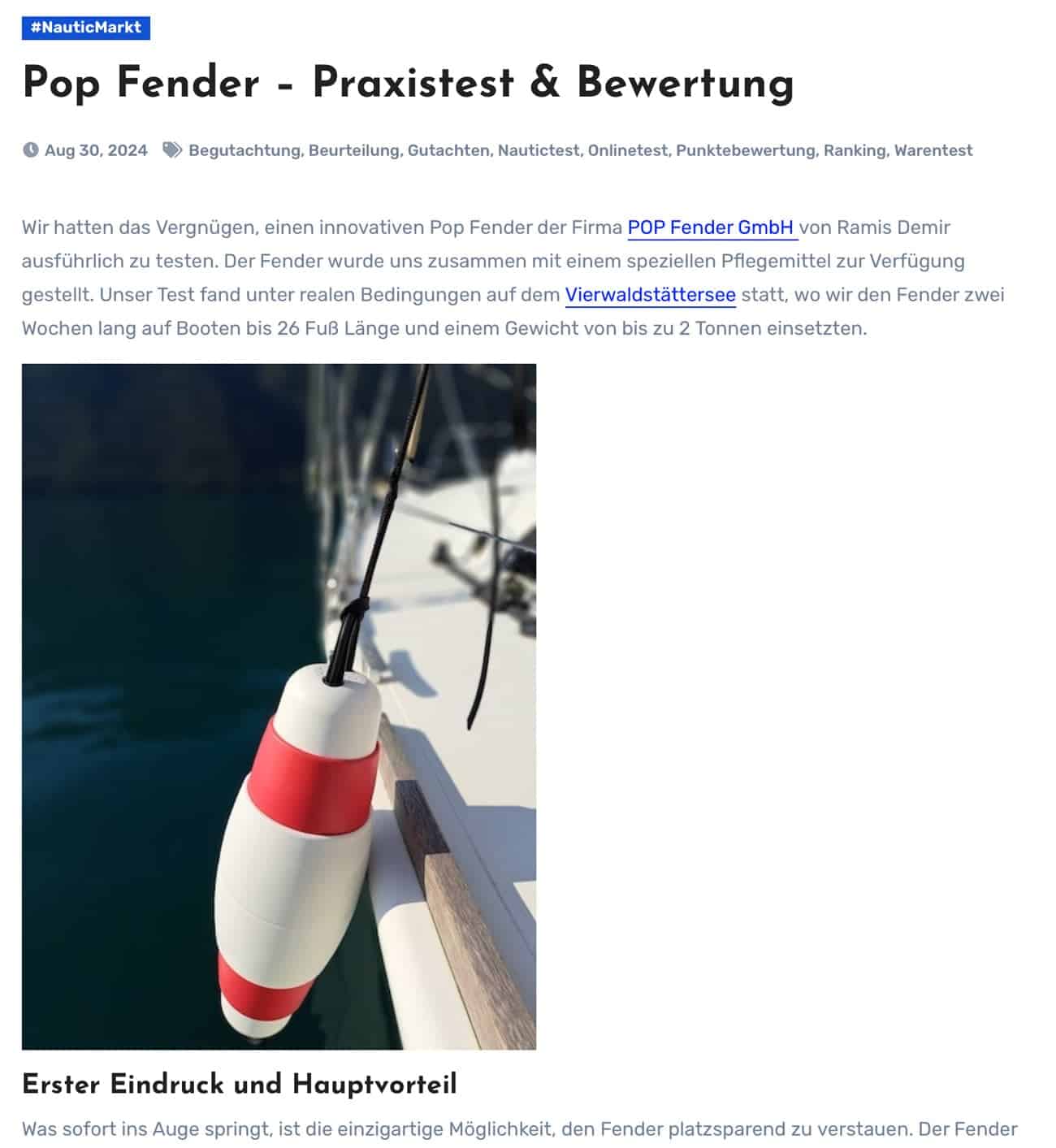 Pop Fender dans le nouveau quotidien du Vorarlberg