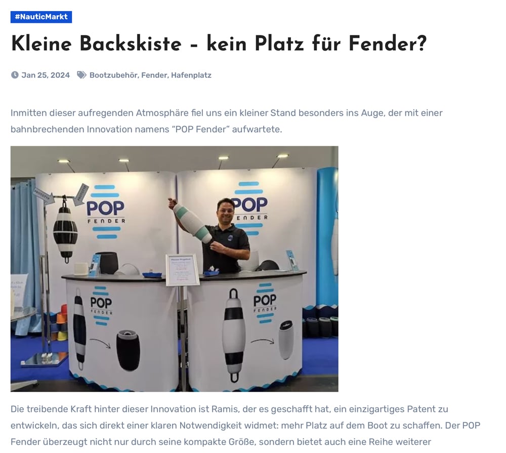 Pop Fender en el Neue Vorarlberger Tageszeitung